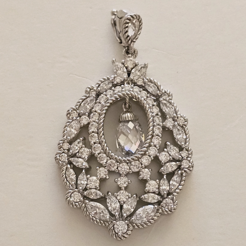 Judith Ripka Sterling 11.15 ct Diamonique Drop Enhancer 2"